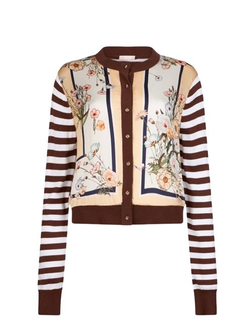 Cardigan with printed twill insert Liu Jo | WA6384MS49I.P9245